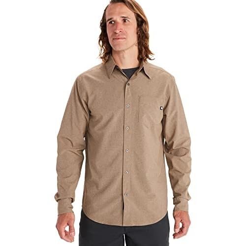 MARMOT Men's Aerobora Long Sleeve Button-Down Shirt - Lightweight, Packable, Quick-Drying UPF Protection