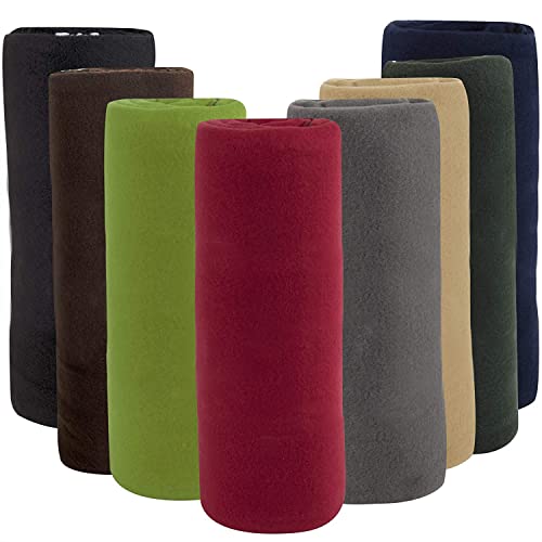 (24 Pack) Bulk Fleece Fall Throw Blankets 50x60 for Wedding Favors, Homeless Women, Men, Homes, Bed, Sofa, Couch, Office, ...