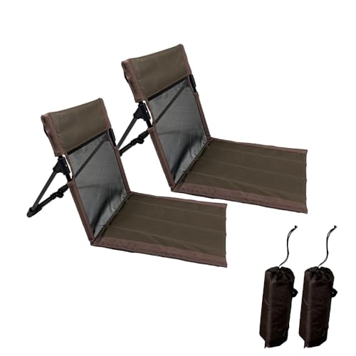 2 Pack Foldable Camping Chairs with Mesh Backrest,Ultra-Light Portable Beach Chairs with Carry Bag for Sunbathing Swimming...