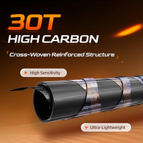 HANDING Magic L Trout Fishing Rod Ultralight Fishing Rod 2-Piece Spinning & Casting Rod with Fuji Guide Rings Graphite Ree...
