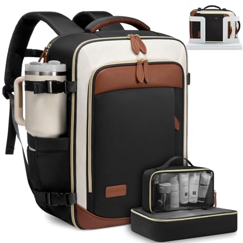 LOVEVOOK 40L Travel Backpack for Women, Carry On Backpack with 3 Packing Cubes,TSA Personal Item Travel Bag Airline Approv...
