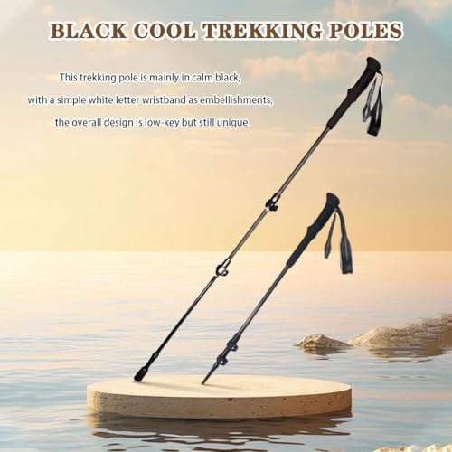Ultralight Carbon Fiber Trekking Poles, Retractable Adjustable Walking Sticks, Anti-Slip, Shockproof, with EVA Handles, Mo...