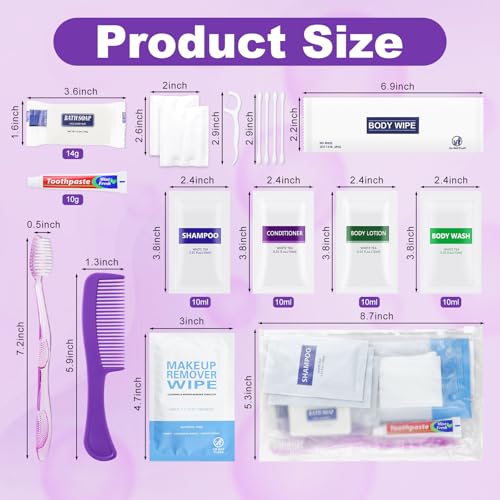 50 Kits Travel Toiletry Kit Bulk, Personal Hygiene Kit, Disposable Hygiene Kit Homeless Care Supplies Charity Kit For Home, Hotel, Camping, Travel