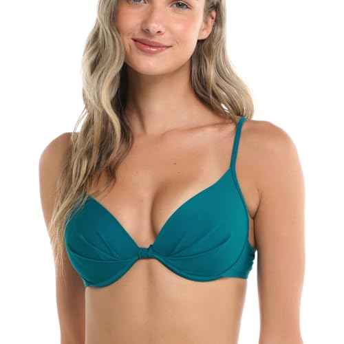 Body Glove Women's Standard Smoothies Greta Solid Molded Cup Underwire Push Up Bikini Top