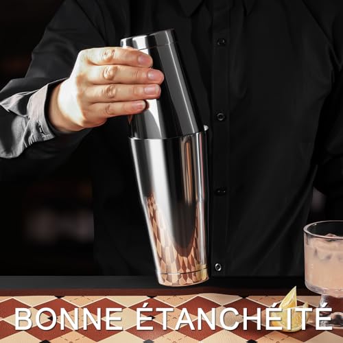 WOTOR Boston Cocktail Shaker Set, 18 oz & 28 oz Stainless Steel Weighted Shaker Tins, Metal Martini Shaker Drink Mixer for...