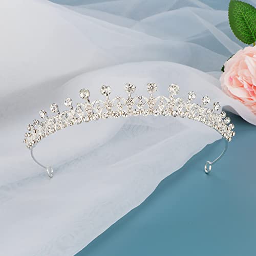 Hapdoo Tiaras for Women, Elegant Princess Crown, Lightweight Small Tiara for Girls, Prom Queen Silver Tiara, Birthday Brid...