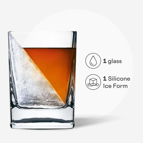Corkcicle Whiskey Wedge - Premium Old Fashioned Glass with Silicone Ice Mold - For Bourbon, Scotch, & Spirits - Great Gift...
