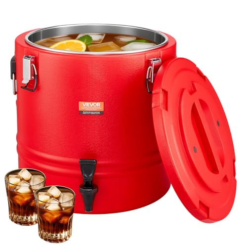 VEVOR Insulated Beverage Dispenser, 8 Gal/30.3L Thermal Hot and Cold Drink Server Dispenser with Spigot, Food-Grade Cooler...