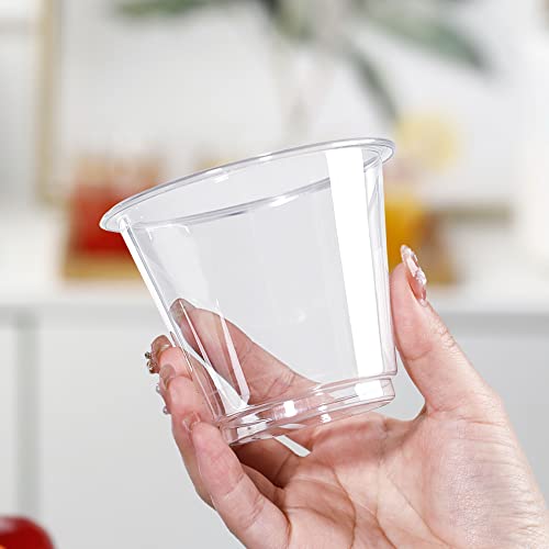 9 Oz Clear Plastic Cups Disposable Cups 9 Oz Plastic Cups, Crystal Clear PET Plastic Wine Glasses, Plastic Party Cups for ...