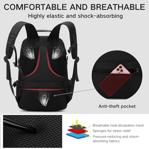 KEQIKAI Travel Backpack 50L, 17 Inch Laptop Backpack for Men Women, Large Waterproof Carry On Backpack, TSA Friendly Fligh...
