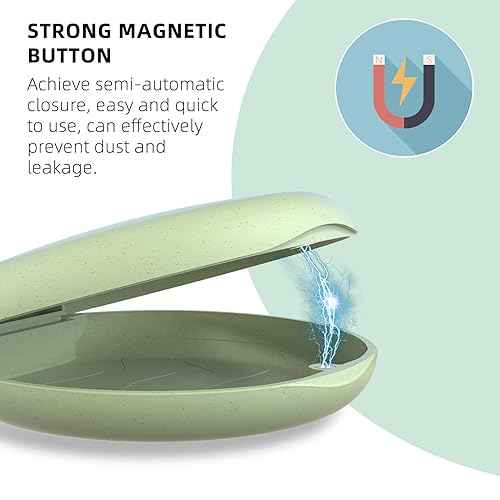 Retainer Case, Slim Aligner Case, Natural wheat straw material (Green)