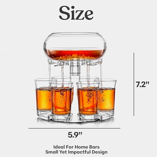 Etihub Shot Glass Dispenser And Holder - Party Drink Set For Liquor With 6 Glasses, Cool Glass Shots Game Accessories, Cut...