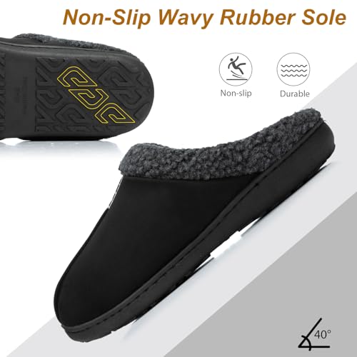 GOEWY Mens Suede Slippers with Memory Foam Indoor Outdoor House Shoes Warm Winter Slip On Slippers with Non-Slip Sole Gift...