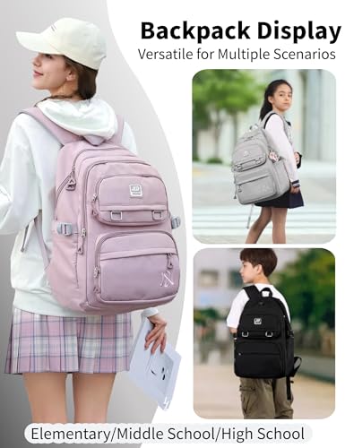BASICPOWER School Backpack for Girls Boys, Laptop Backpack Middle High School Student Bookbag for Teens