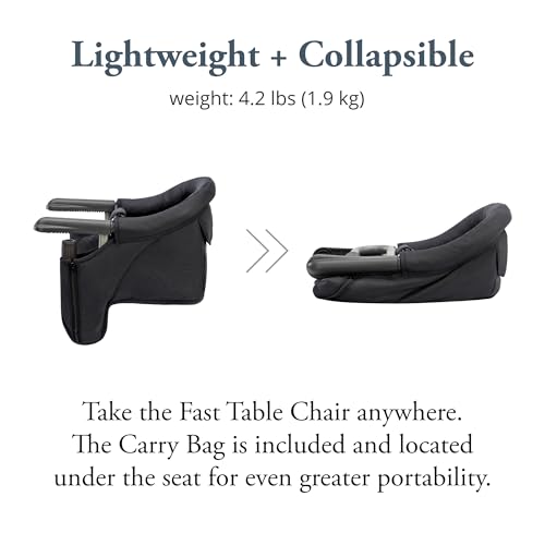Inglesina Fast Table Chair - Black + Fast Dining Tray - Portable Baby High Chair - for Babies & Toddlers up to 37 lbs - Fi...