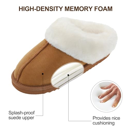 SKABIU Womens Fluffy Slippers Fuzzy Memory Foam Indoor/Outdoor Shoes Warm Winter House Shoes