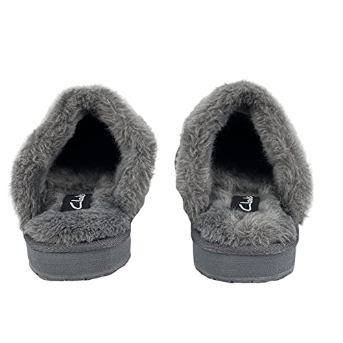 Clarks Womens Open Back Suede Leather Comfort Clog Slipper JMS0583C - Plush Faux Fur Trim - Indoor Outdoor House Slippers ...