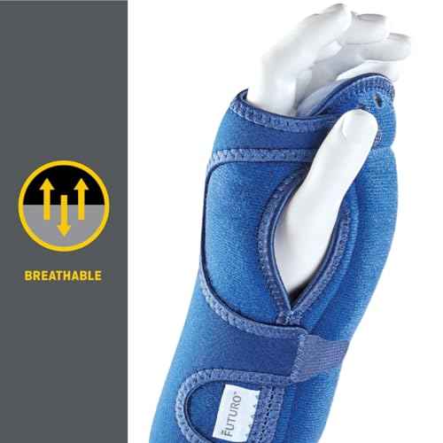 Futuro Night Wrist Sleep Support Brace, Adjustable Nighttime Splint for Carpal Tunnel Relief, Cushioned Beads and Removable Stabilizer, Fits Left or Right Hand (3-Pack)