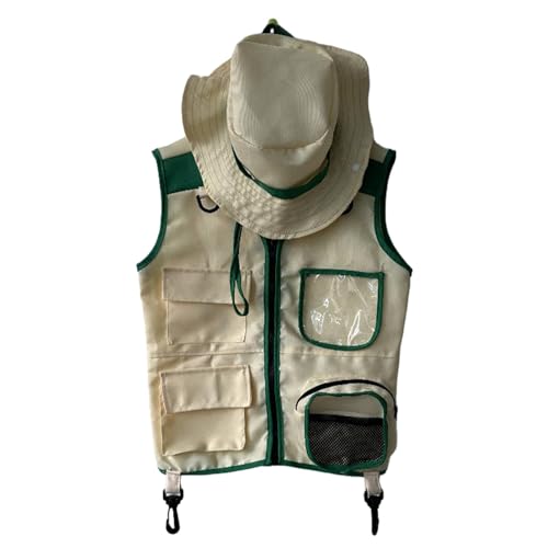 Menolana Kids Explorer Kits Fishing Vest Dress up Role Play Accessories Outdoor Adventure Vest Jungle Vest for Kids Age 3-...