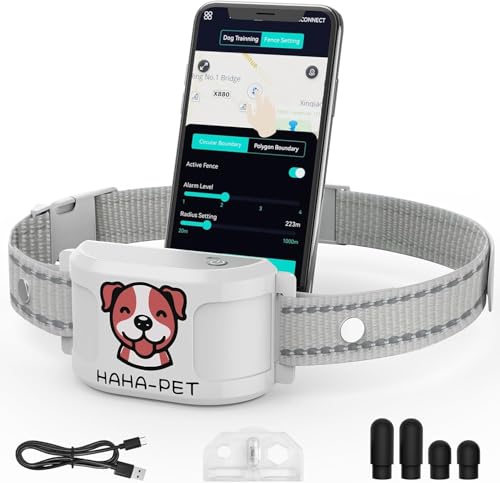 WEUYUY GPS Electric Dog Collar with Free App, Wireless Fence System with Training Collar, Portable Fence for Outdoor Use, ...