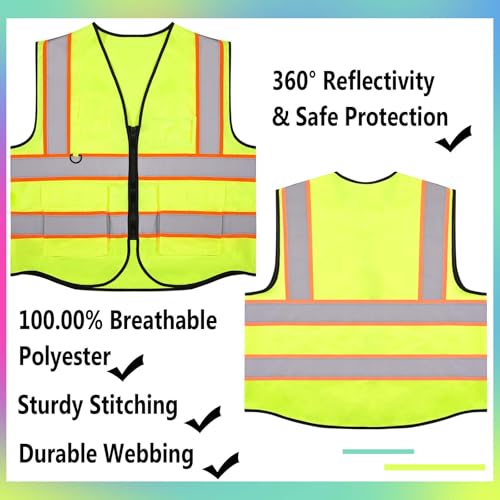 Kuscul 6Pcs Neon Costume Outfit Including Neon Reflective Vest Sunglasses Beaded Bracelet Socks for Women for Glow Party 7...