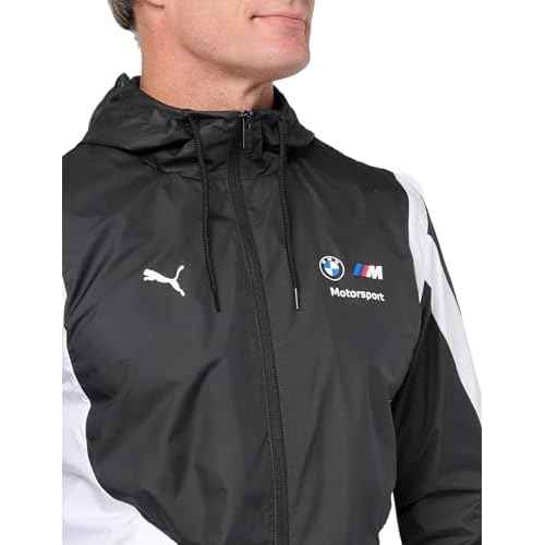 PUMA Men's BMW M Motorsport Hooded Woven Jacket, PUMA Black, Small