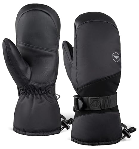 Tough Outdoors Adult Ski Mittens - Waterproof Winter Gloves Men & Women - Thermal Fleece Lining for Cold Weather Gear
