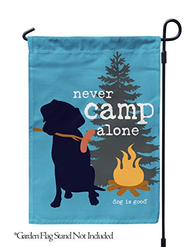 Flagology.com, Never Camp Alone, Garden Flag 12.5" x 18", Outdoor Flag, Exclusive Premium Fabric, Camping (Never Camp Alon...