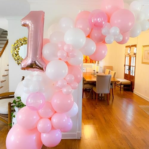 Voircoloria 90pack Light Pink Balloons Different Size 18/12/10/5 Inch Pastel Pink Balloon Garland Arch Kit for Boys Girls ...