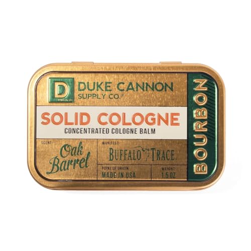 Duke Cannon Supply Co. Solid Cologne for Men Bay Rum (Citrus Musk, Cedarwood, Island Spice) - Concentrated Balm, Travel-Friendly Convenient Tin, 1.5 oz