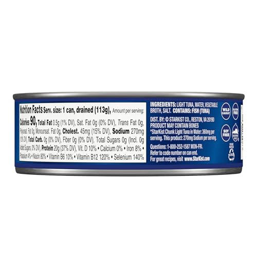 StarKist 25% Less Sodium Chunk Light Tuna in Water – 5 oz Can (Pack of 24)