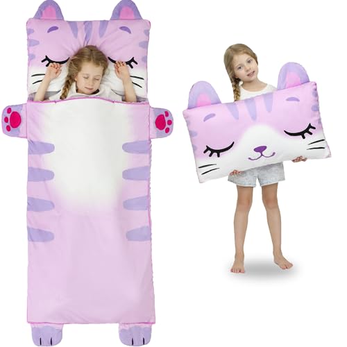 Wizland Sleeping Bag for Kid-Thick Cut Flannel School Mat for Boys and Girls Kindergarten Portable Nap Mats Super Soft, Wa...