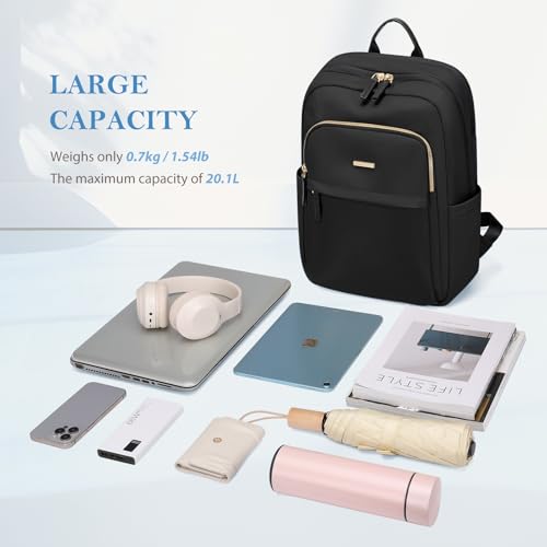 GOLF QUALITY Travel Backpack for Women Personal Carry On Bag Business Weekender Hiking Multilayer Laptop Bag,16 Inch,Black
