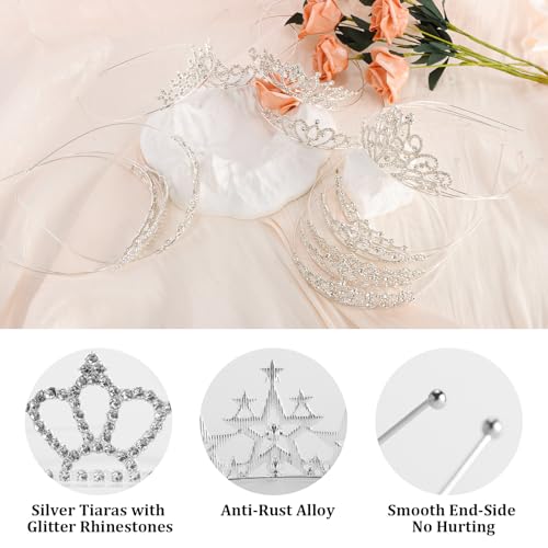Tihebax 16 Pcs Tiaras Crowns Headbands for Women Girls Silver Princess Tiara Bulk Crown Tiaras Rapunzel Crown for Wedding ...