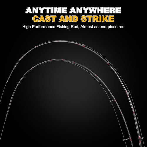 TRUSCEND CrazBass Travel Fishing Rod, FUJI K Guide and Reel Seat, TORAY 30/40T Carbon Fiber, Innovative Put-in Connection ...