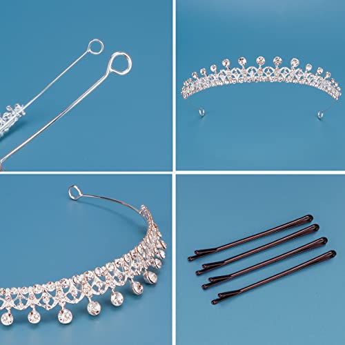 Hapdoo Tiaras for Women, Elegant Princess Crown, Lightweight Small Tiara for Girls, Prom Queen Silver Tiara, Birthday Brid...