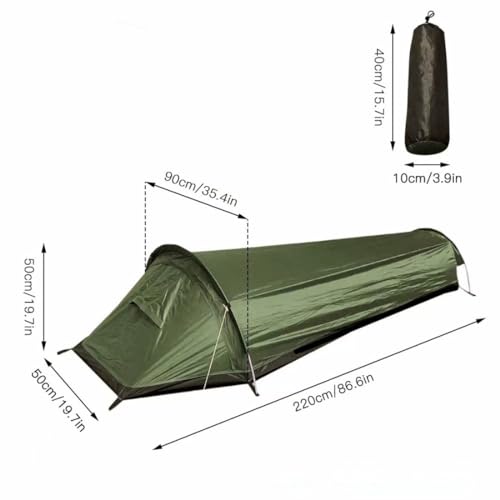 Single Person Bivy Tent 1 Man Tent for Camping Hiking Backpacking Outdoor Survival Gear - Easy Set Up
