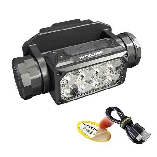 Nitecore HC65M UHE 2000 Lumen Tactical Helmet Light Headlamp, NVG Mountable USB-C Rechargeable with Red and White Lights Sticker