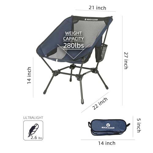 ROCK CLOUD Portable Camping Chair Ultralight Folding Chairs Outdoor for Camp Hiking Backpacking Lawn Beach Sports