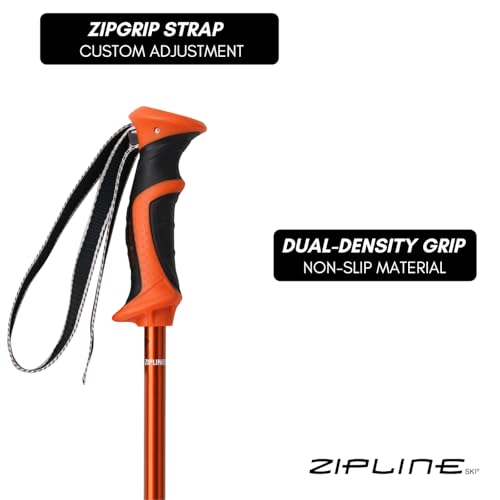 Zipline Lollipop 14.0 Graphite Carbon Composite Ski Poles – Lightweight, Durable, All-Mountain – Ergonomic Grip, Vibration...