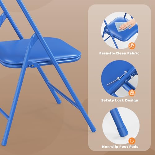 JOYMOR 5-Piece Kids Folding Table and Chairs Set, Metal Frame Children's Activity Set with Easy-Fold Design, Kids Table an...