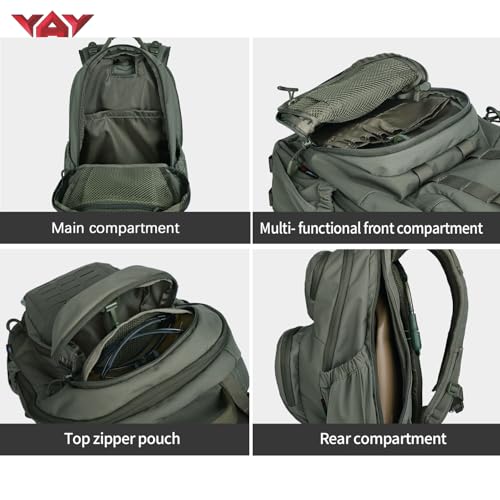 vAv YAKEDA 500D NylonTactical Military Backpack for Men,Fit 12.6-15.6 inches Laptop, Daily Bag for Hiking,hunting,running...
