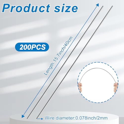 Hlimior 200 Pcs 16inch Insulation Support - Wire Insulation Support Wire, 1095 Carbon Steel Metal Insulated Wires (1095, 1...