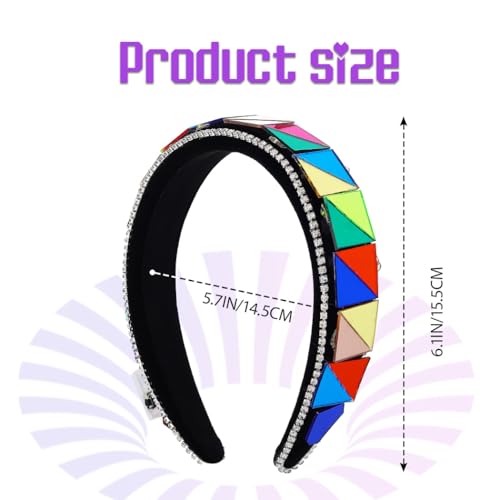 ACEDRE Colorful Light Up Rave Headbands Glow Mirror Headpiece Nightclub Costume Hair Accessories for Women