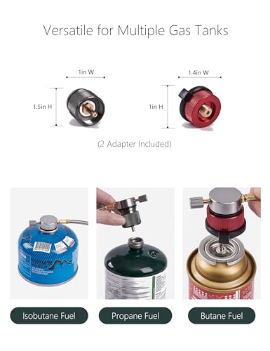 CretFine 6800W Windproof Camping Stove with Adapters, Foldable Backpacking Triple Burner with Portable Case, Piezo Ignitio...
