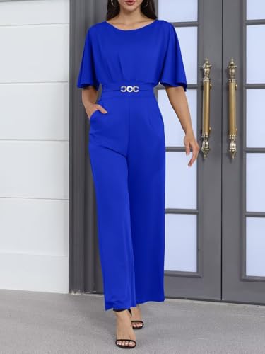 acelyn Elegant Jumpsuit for Women Dressy Sexy Plus Size Wide Leg Pant Suit One Piece Party Outfits