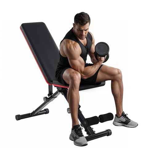 Adjustable Weight Bench 795LB Capacity Foldable Workout Bench Press for Home Gym, Full Body Exercise and Strength Training, Lifting Sit-up Incline Decline Flat Utility Bench, 2 Sec Fast Folding