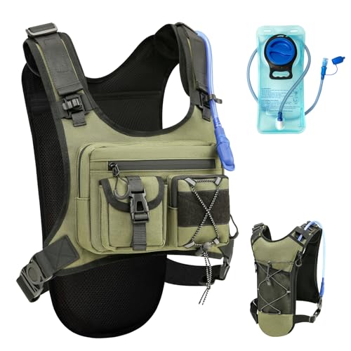 Criuage USA Original Patent Running Hydration Vest Backpack, Lightweight Chest Pack with 2.0L Water Bladder Bag Daypack fo...