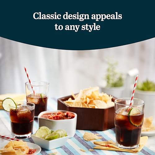 Libbey Boston Tumbler, Rocks, and Juice Glasses, 18 Piece Classic Stackable Glass Cups Set, Versatile, Kitchen Drinking Gl...