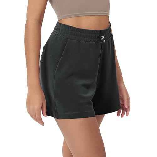 ODODOS Modal Soft Relaxed Shorts for Women Adjustable Shockcord High Waist Casual Shorts with Pockets - 4" / 6" Inseam